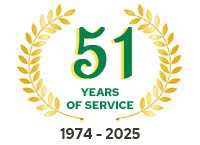 51 years in business logo